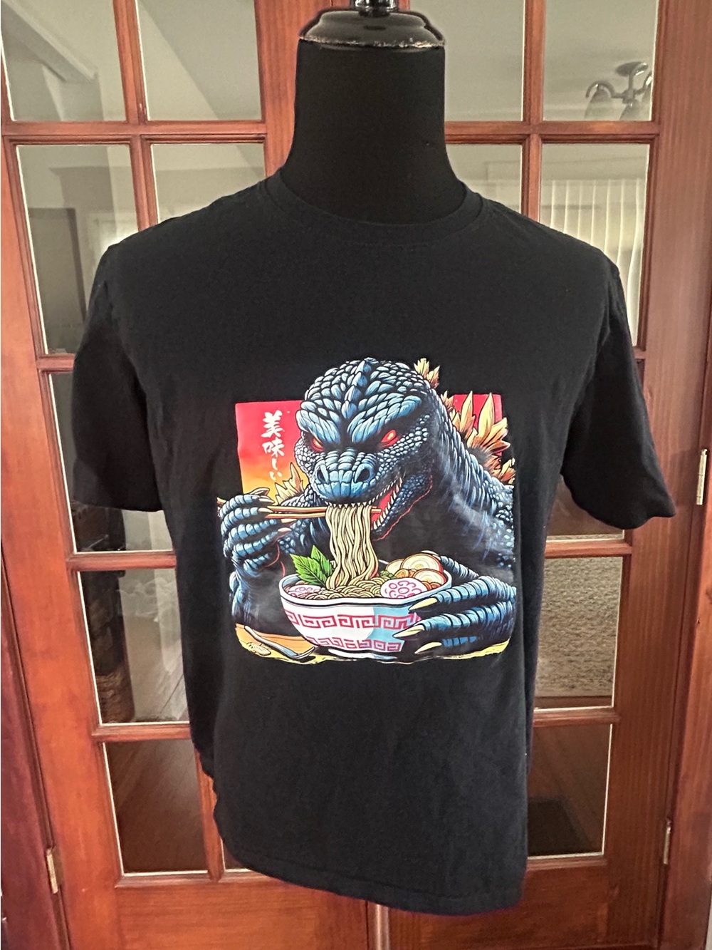 Black Godzilla Ramen Graphic Tee - Unbranded Large